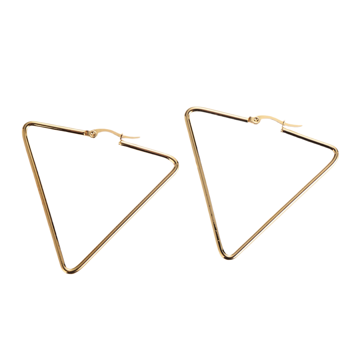 Large Gold Triangle Earrings